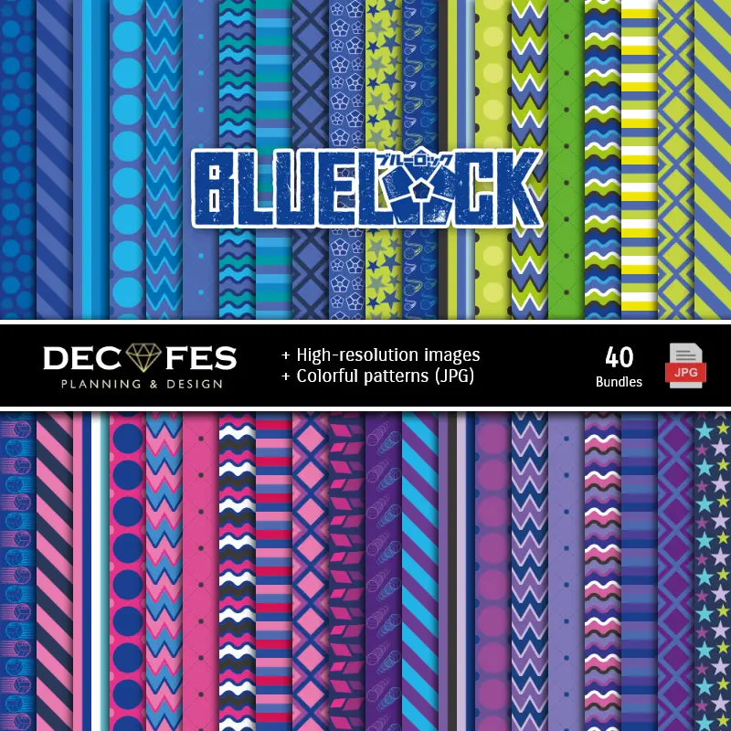 Fondos | Set de Papeles Digitales Blue Lock - Fondos para Fiestas y Scrapbooking