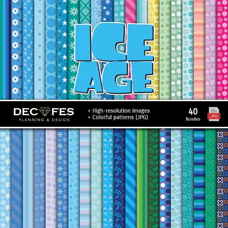 Fondos | Set de Papeles Digitales La Era de Hielo - Fondos para Fiestas y Scrapbooking