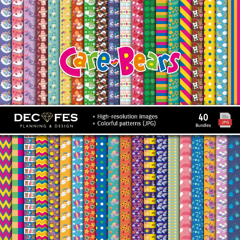 Set de Papeles Digitales Los Ositos Cariñositos - Fondos para Fiestas y Scrapbooking