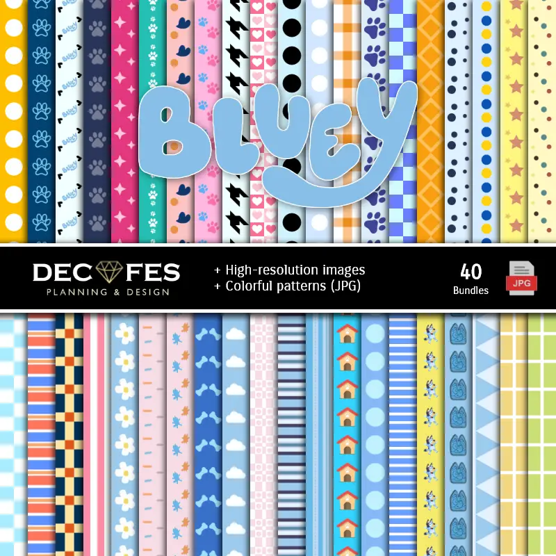 Fondos | Set de papier numérique bleu - Festivals et Scrapbooking