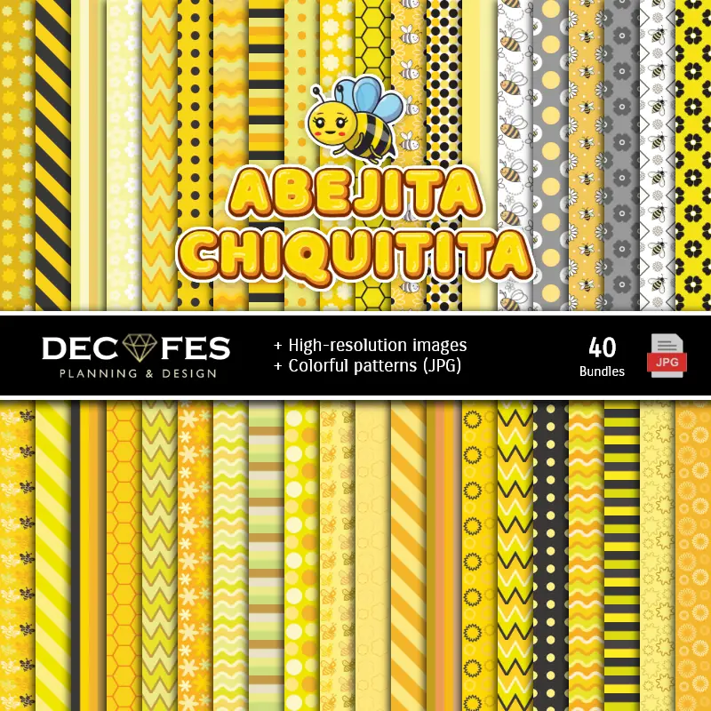 Fondos | Набор цифровых пчелиных бумаг - фонтаны для Fiestas и Scrapbooking