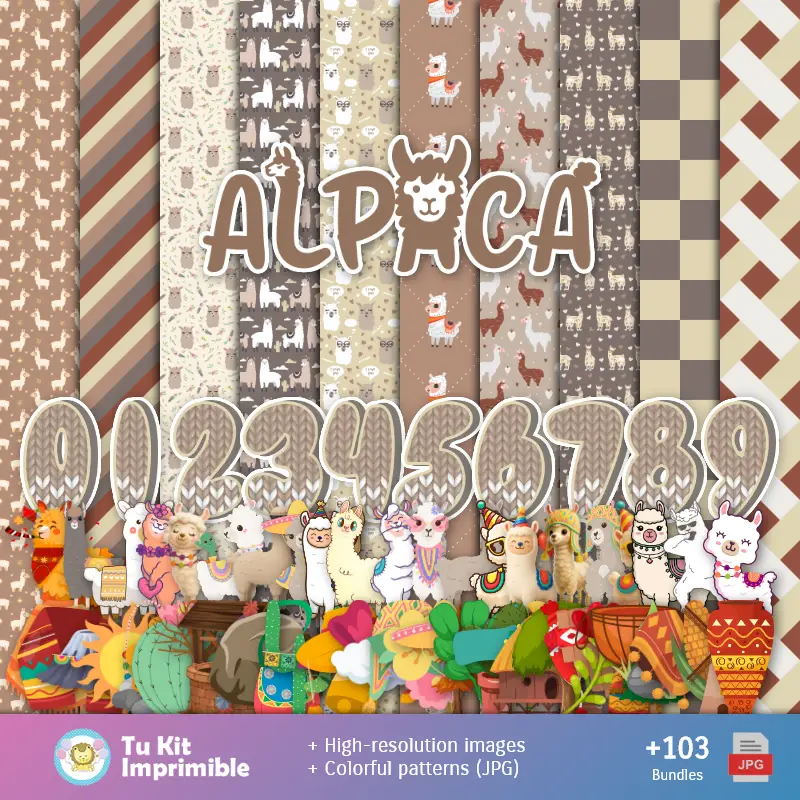 Fundos Alpacas - Papel Digital para Decoração