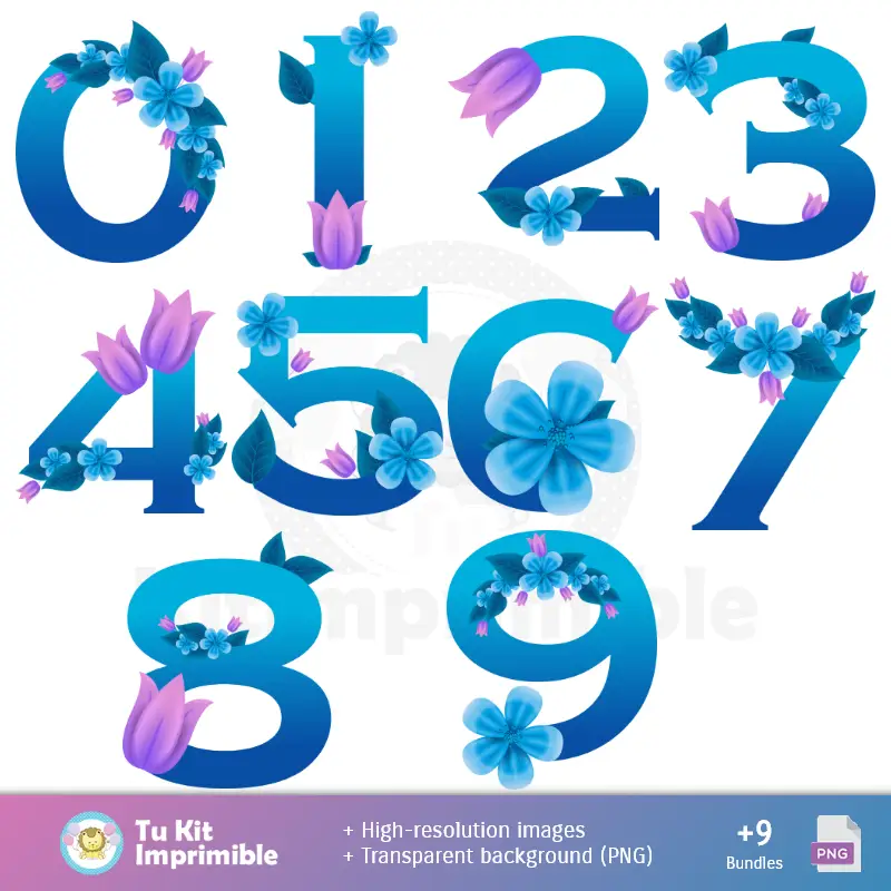 Números Temáticos | Fundos Avatar - Papel Digital para Decoração