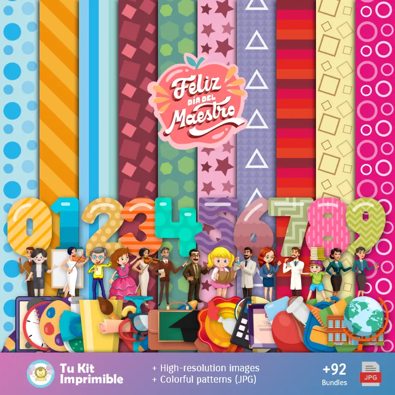 Fundo Dia do Professor - Papel Digital para Decoração