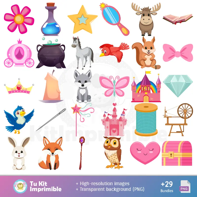 Accesorios | Fundos La Bella Durmiente - Papeles Digitales para Decoração