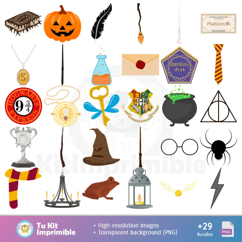 Accesorios | Fundos Harry Potter - Papel Digital para Decoração