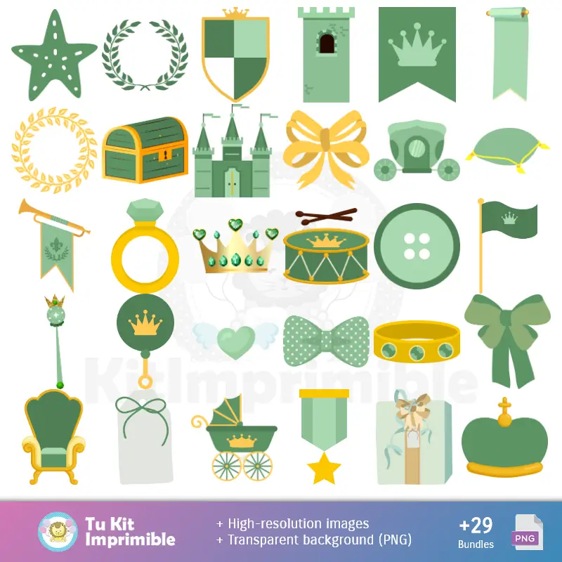 Fundos Osito Príncipe Verde - Papel Digital para Decoração