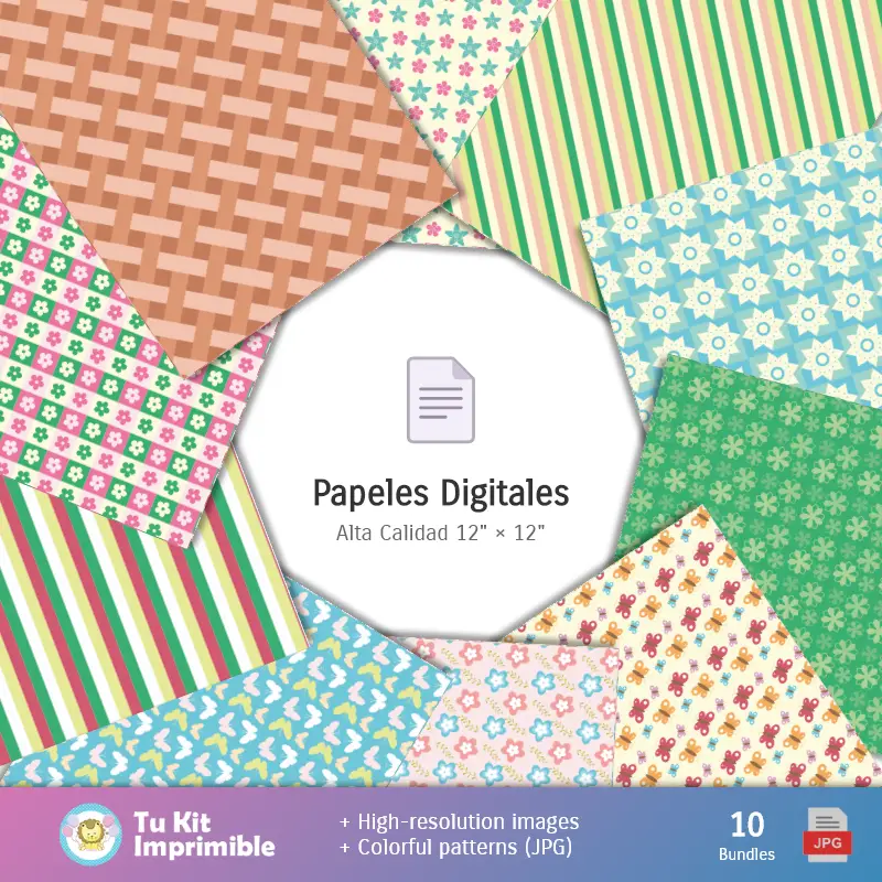 Collages | Fundos Primavera - Papel Digital para Decoração