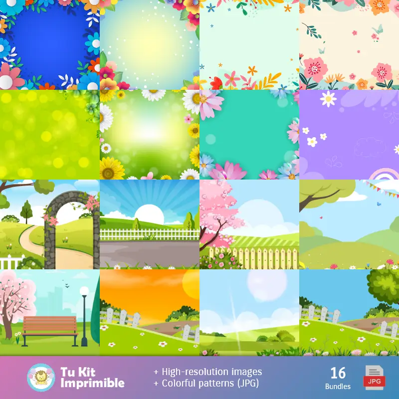 Fondos | Fundos Primavera - Papel Digital para Decoração