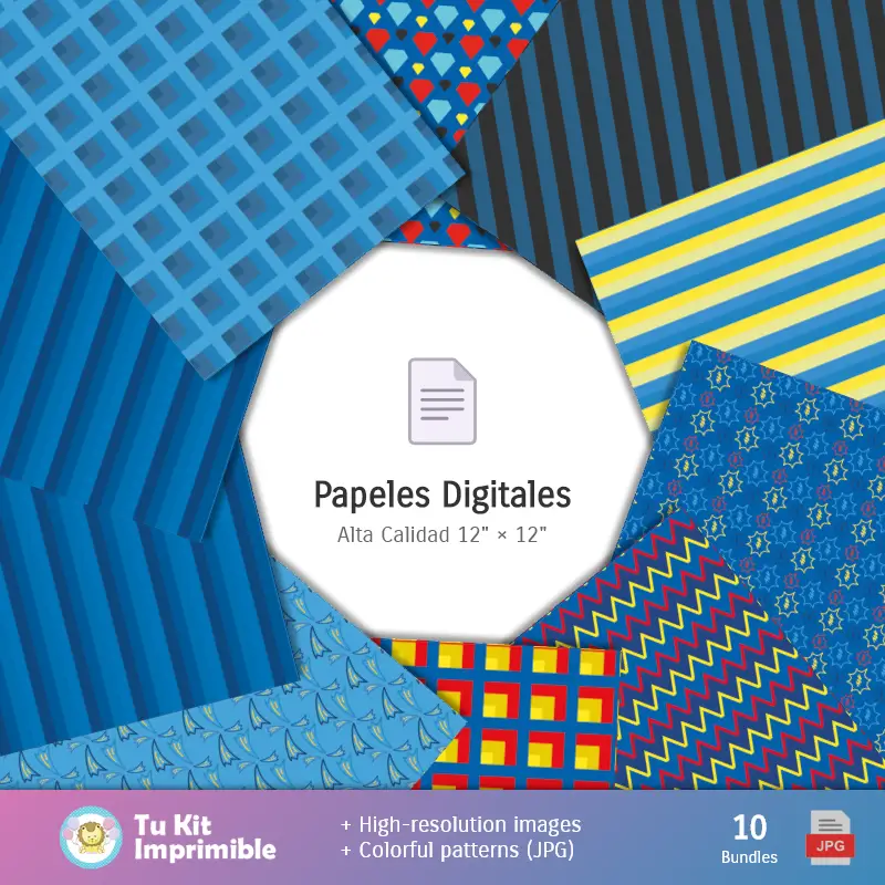 Collages | Fundos Superman - Papel Digital para Decoração