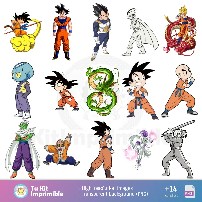 Personajes | Fundos Dragon Ball Z - Papeles Digitales para Decoração