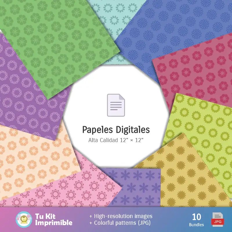 Collages | Fundos Granjita - Papel Digital para Decoração