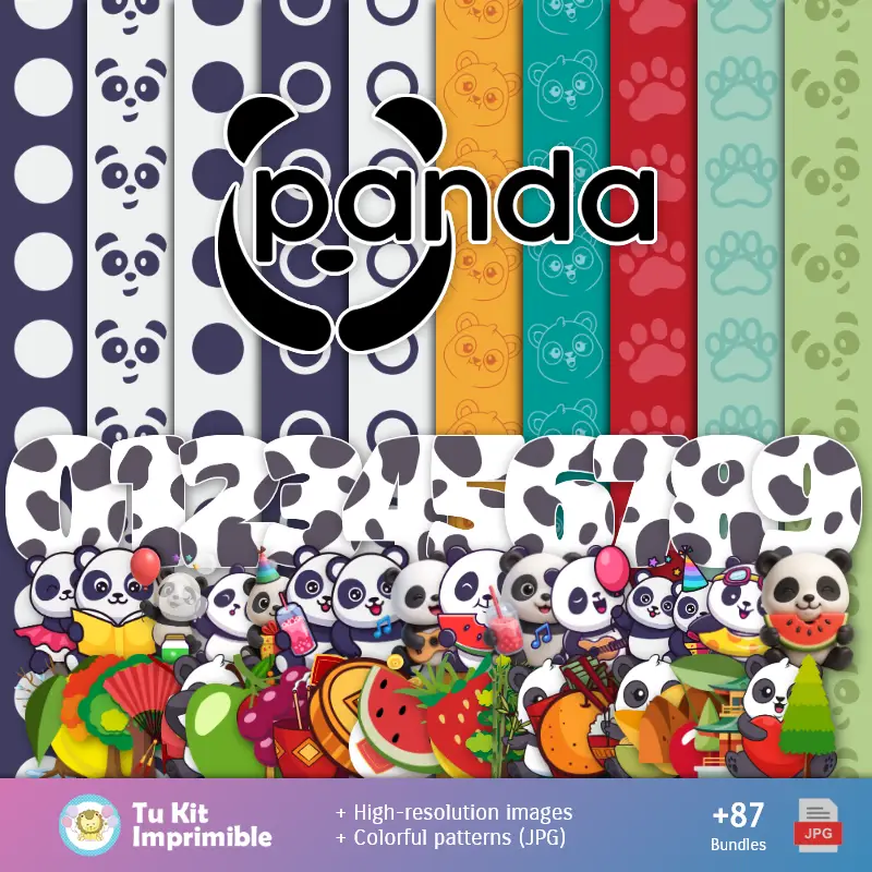 Osita Panda - Papel Digital para Decoração