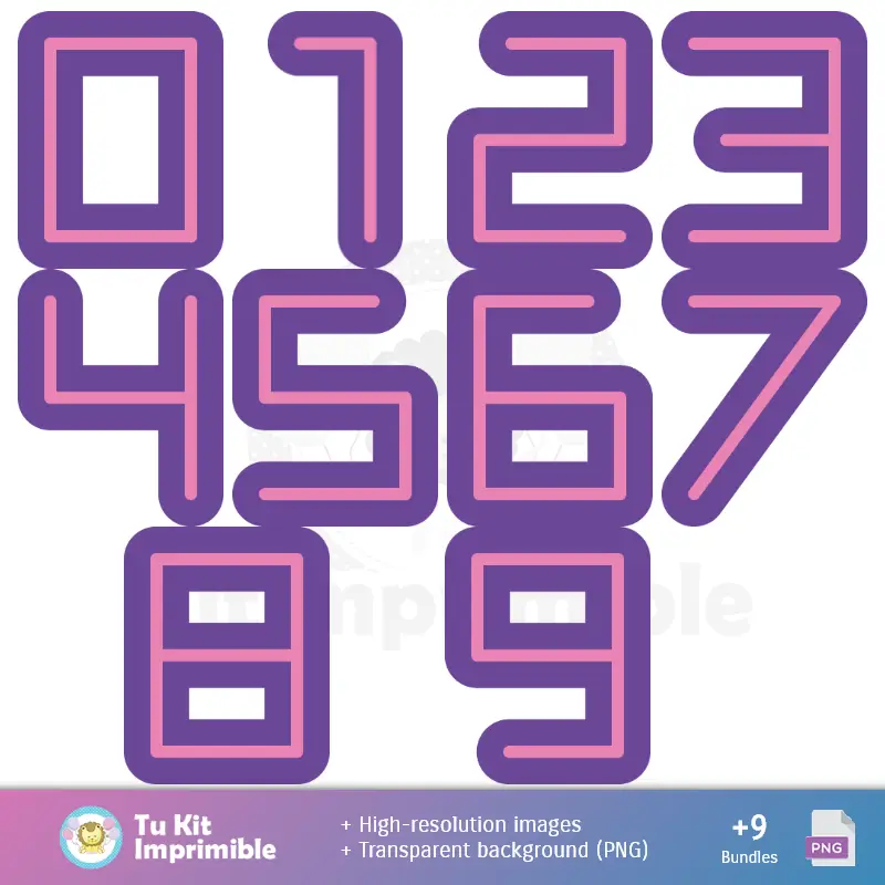 Números Temáticos | Sfondi per ragazzi Saja - Carte digitali per decorazioni