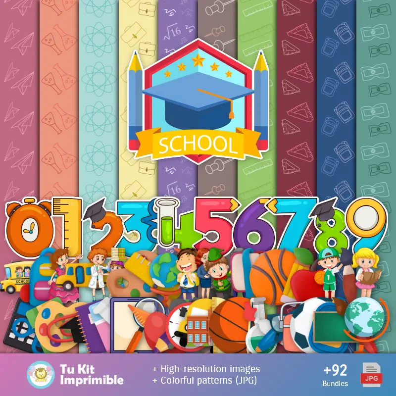 Fundos Escola - Papeles Digitales para Decoração