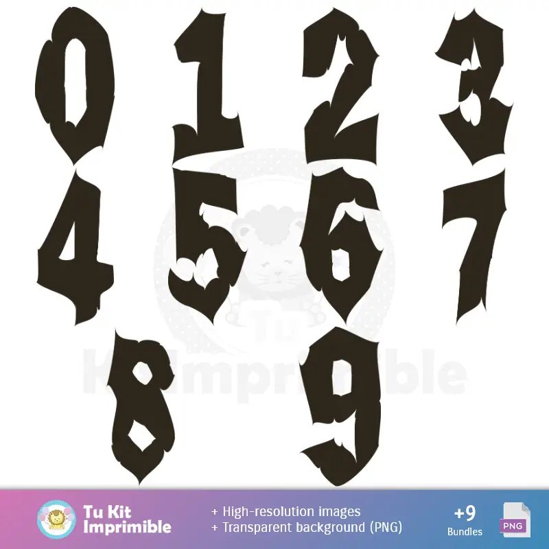 Números Temáticos | Fundos Scooby-Doo - Papel Digital para Decoração