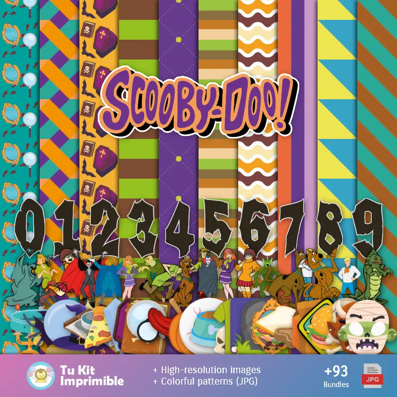 Patrones | Fundos Scooby-Doo - Papel Digital para Decoração