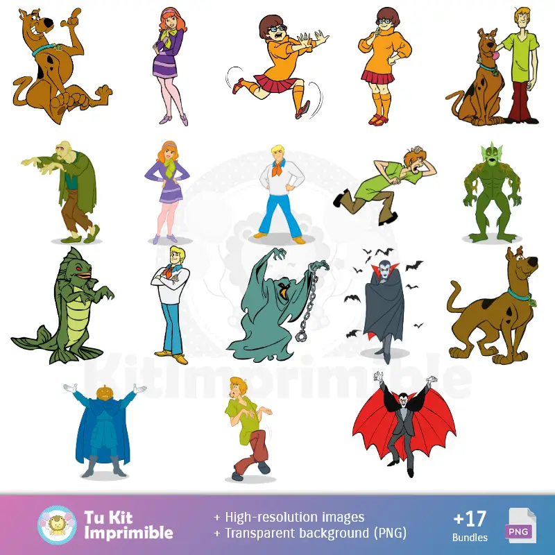 Personajes | Fundos Scooby-Doo - Papel Digital para Decoração