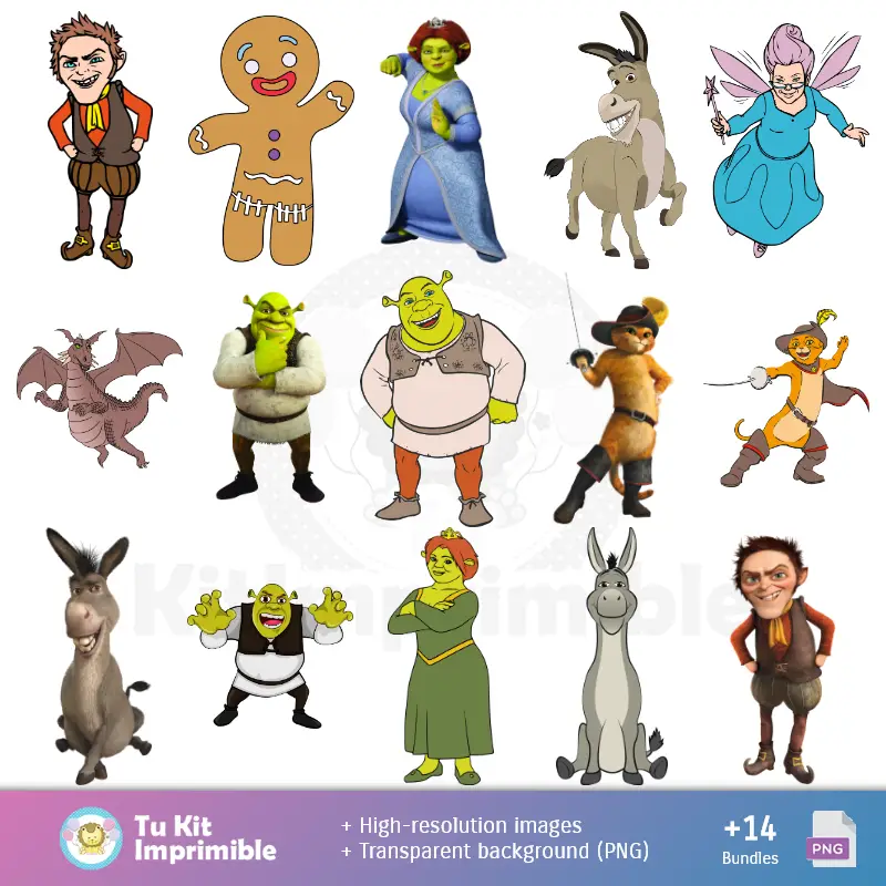 Fundos Shrek - Papel Digital para Decoração
