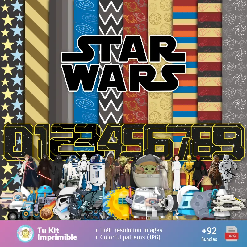 Fundos Star Wars - Papel Digital para Decoração