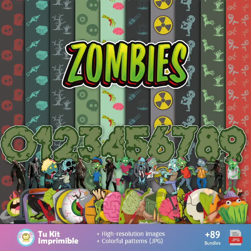 Fundos Zombies - Papel Digital para Decoração