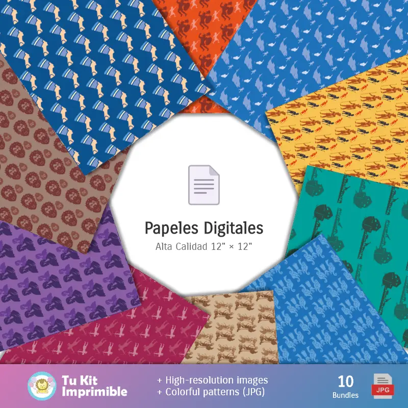 Collages | Fundos Semana Santa - Papel Digital para Decoração