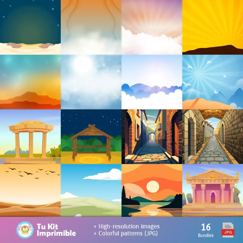 Fondos | Fundos Semana Santa - Papel Digital para Decoração