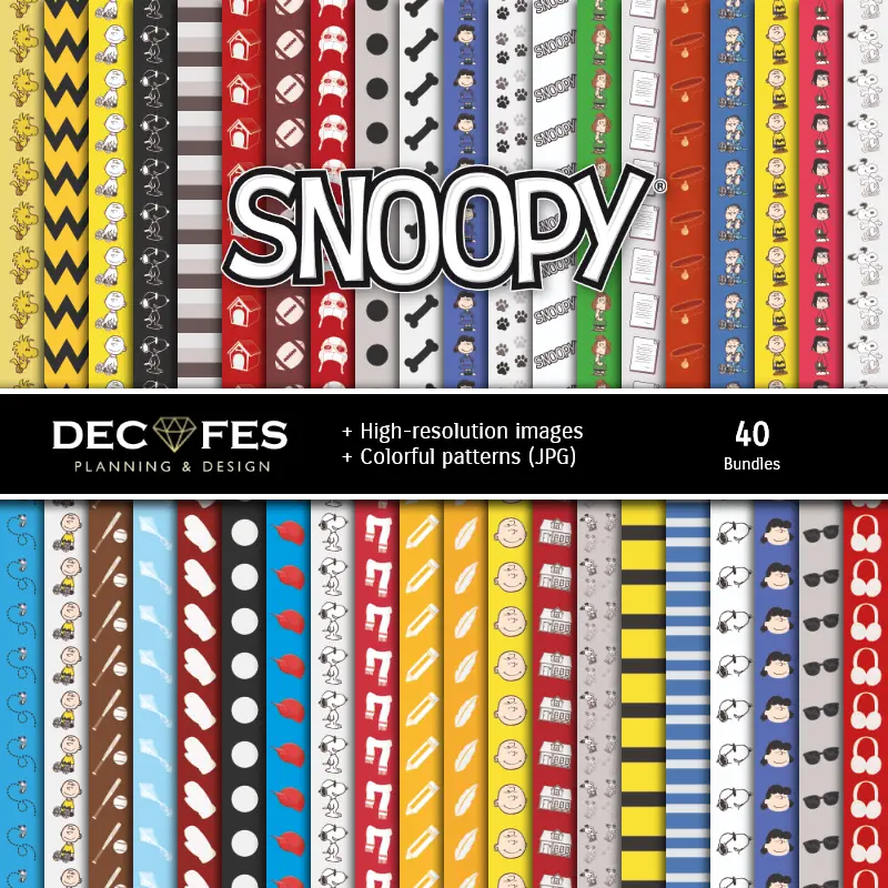 Fondos | Snoopy Digital Paper Set - Fondazioni e Scrapbooking