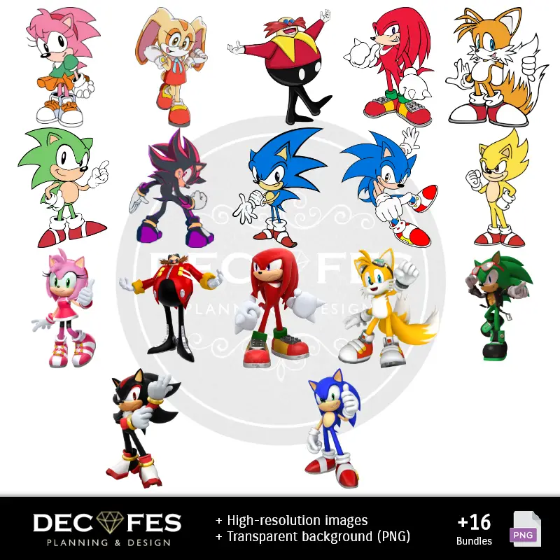 Personajes | Scrapbook Sonic - Designs Imprimíveis para Manualidades