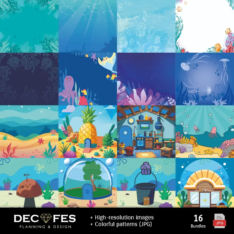 Fondos | Sponge Bob Digital Paper - Stampabile per Scrapbook e fai da te