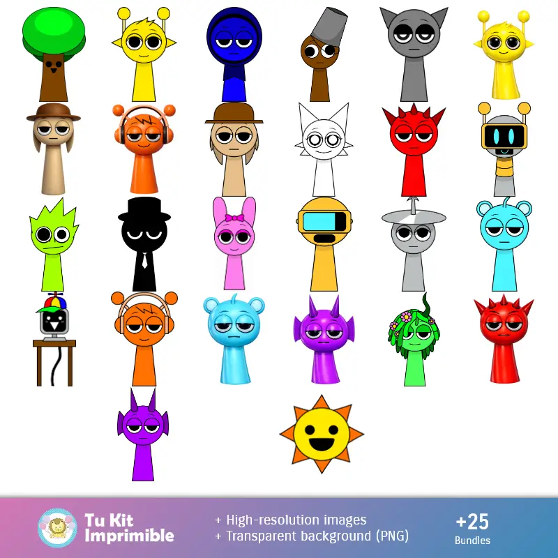 Personajes | Sprunki Backgrounds - Digital Papers for Decoration