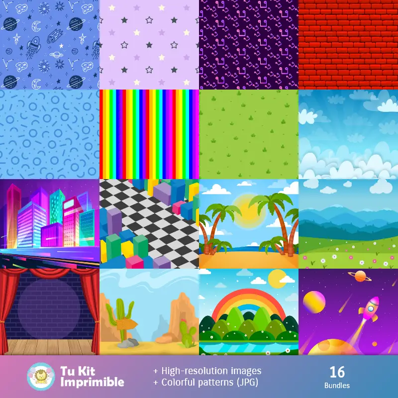 Fondos | Sprunki Patterns and Textures - Kits para Scrapbook e Festas