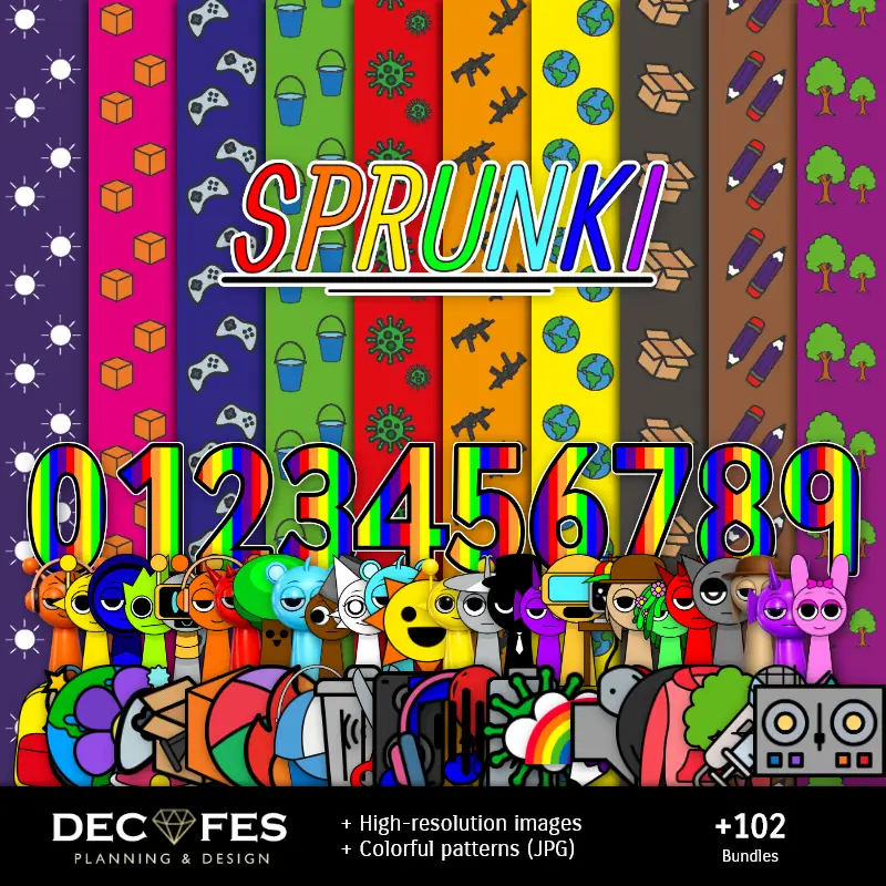 Sprunki Scrapbook - Modèles à imprimer pour les loisirs créatifs