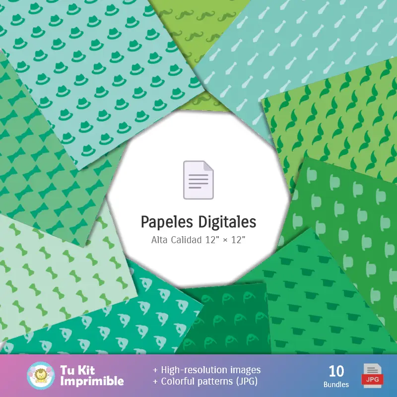 Personajes | St. Patrick's Day Patterns and Textures - Scrapbook and Party Kits