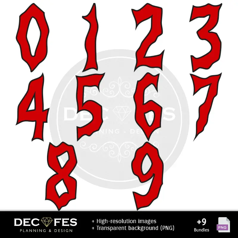 Números Temáticos | Papel Digital Stranger Things - Imprimibles para Scrapbook e DIY