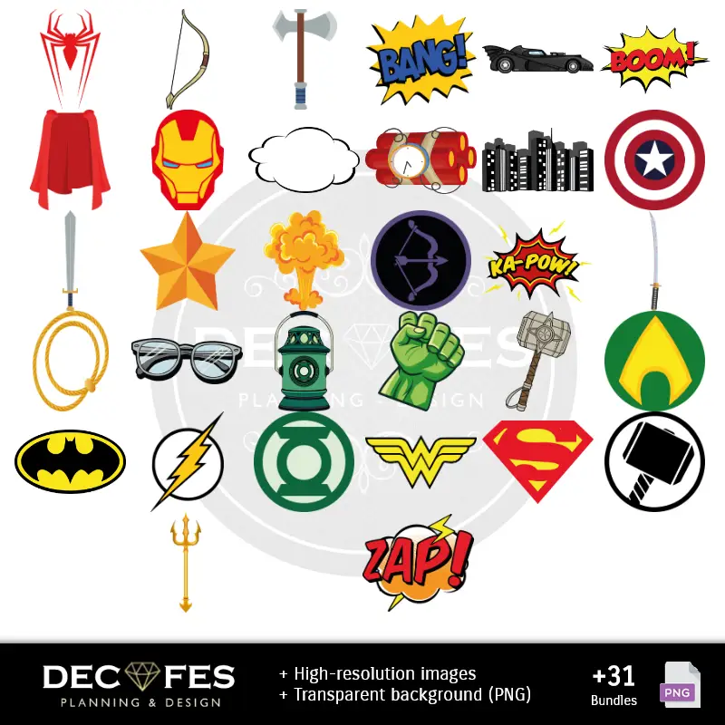 Accesorios | Super Heroes Scrapbook - Disegni stampabili per manualitÃ