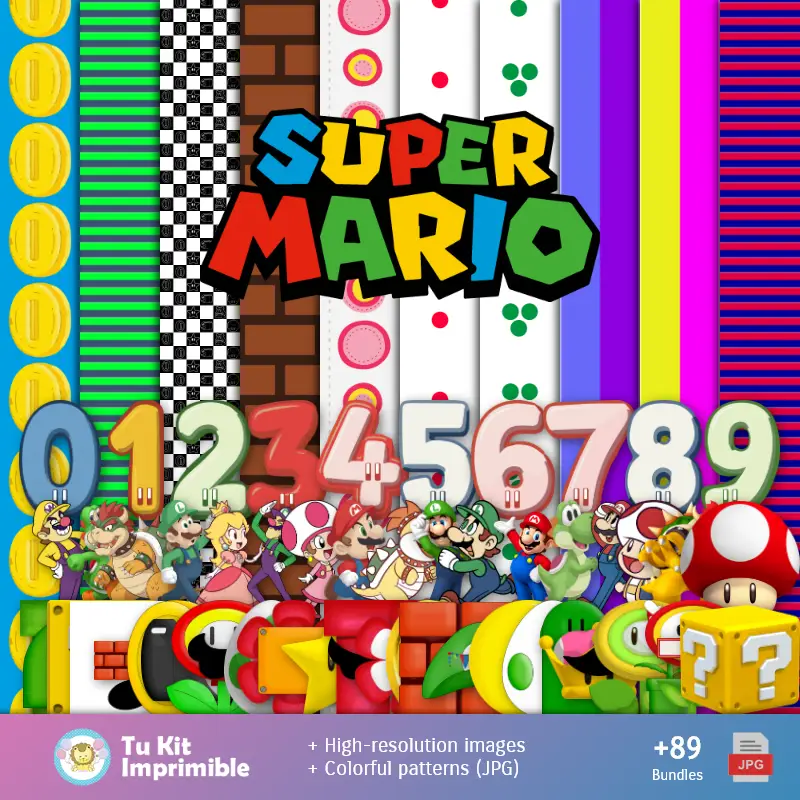 Super Mario Bros- Carte decorative digitali