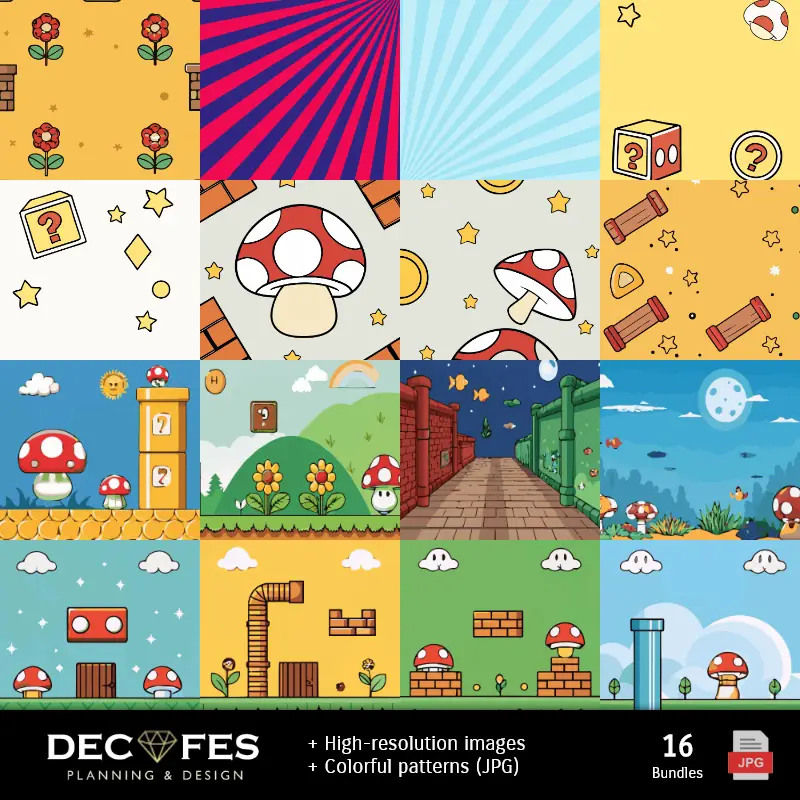 Fondos | Scrapbook Super Mario Bros - Desenhos Imprimíveis para Manualidades