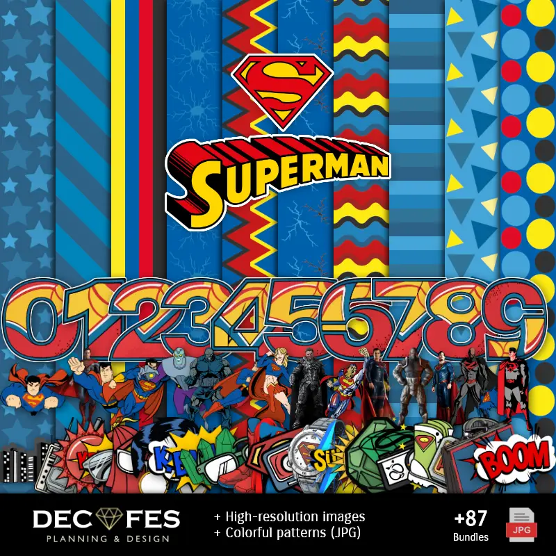 Superman Digital Paper - Stampabile per Scrapbook e fai da te