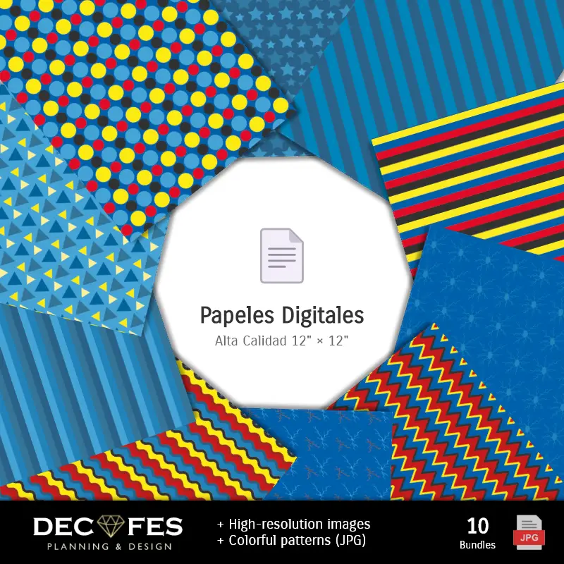 Collages | Papel Digital Superman - Imprimíveis para Scrapbook e DIY