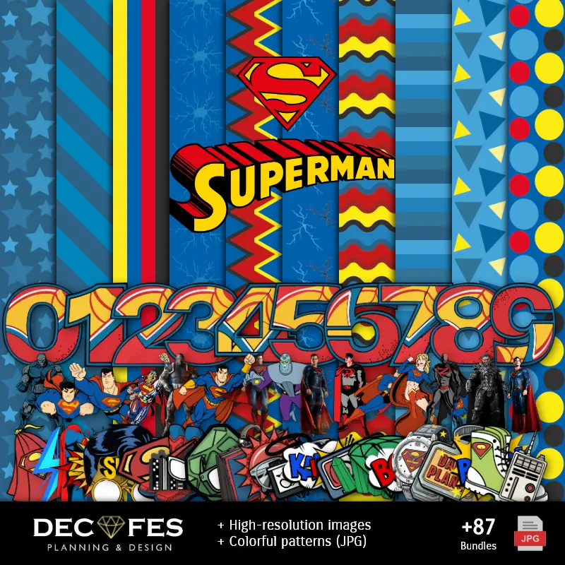 Papel Digital Superman - Imprimíveis para Scrapbook e DIY
