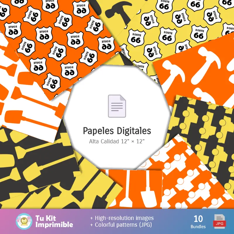 Collages | Carta da parati Costruzione - Carta di Decorazione Digitale