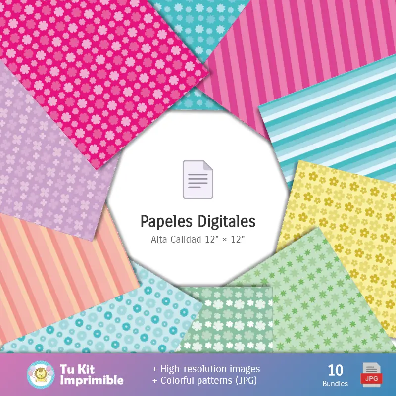 Collages | The Bella and The Beast - Digital Decoration Papers