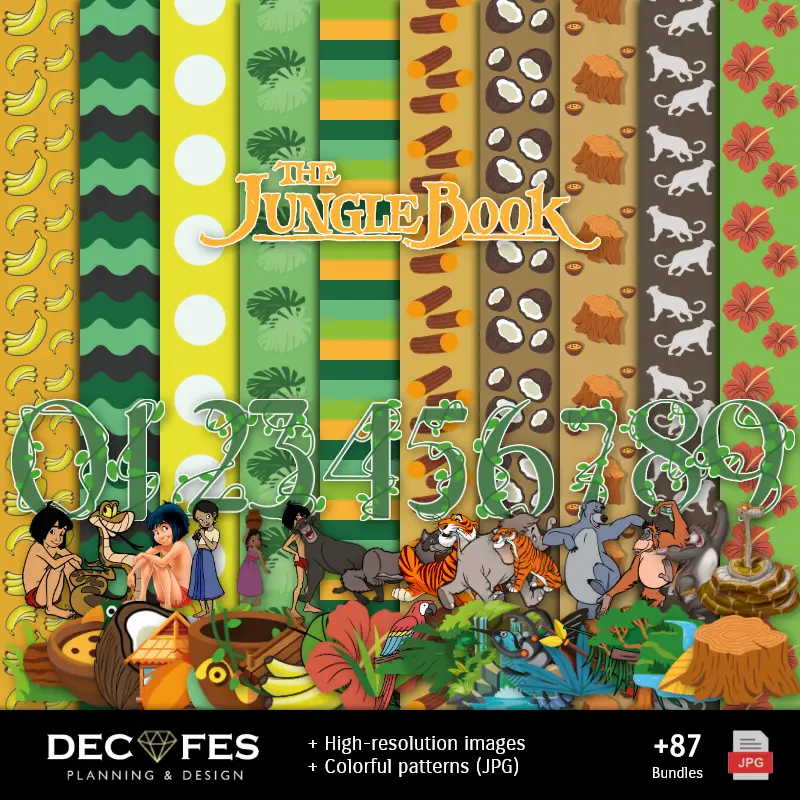 Papel Digital O Livro de La Selva - Imprimíveis para Scrapbook e DIY