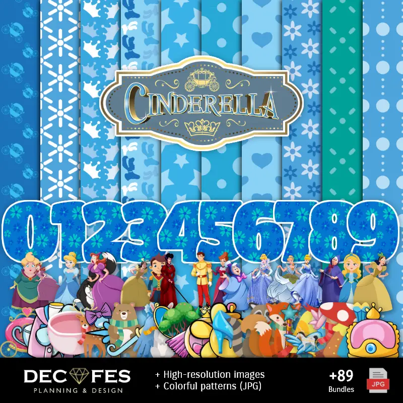 Personajes | The Cinderella Digital Paper - Printable for Scrapbook and DIY