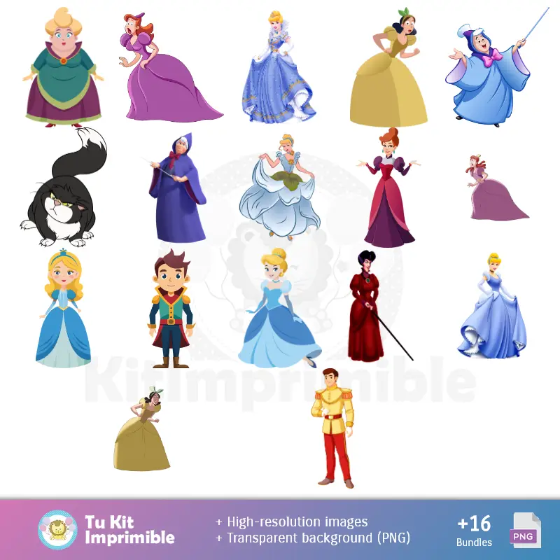 Números Temáticos | The Cinderella Patterns and Textures - Scrapbook and Party Kits