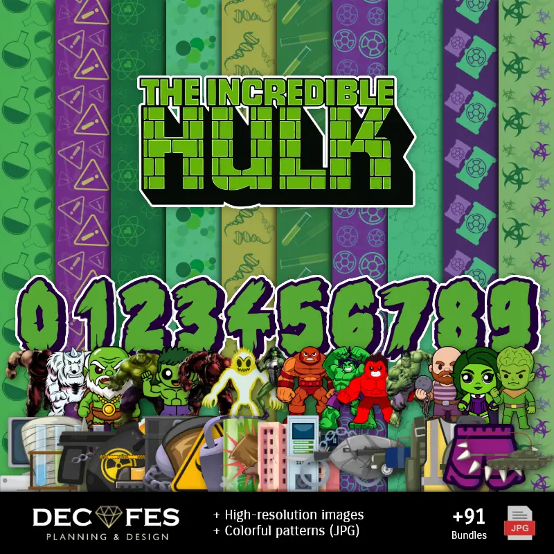 Collages | अविश्वसनीय हल्क डिजिटल पेपर - स्क्रैपबुक और DIY के लिए प्रिंट करने योग्य