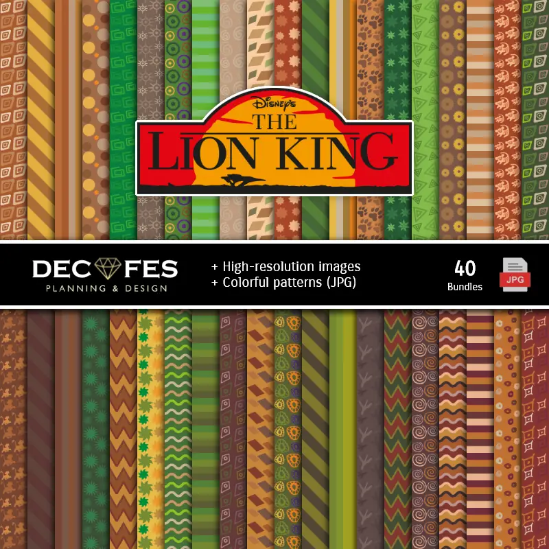 Fondos | The Lion King Digital Paper Set - Основы фестивалей и скрапбукинга
