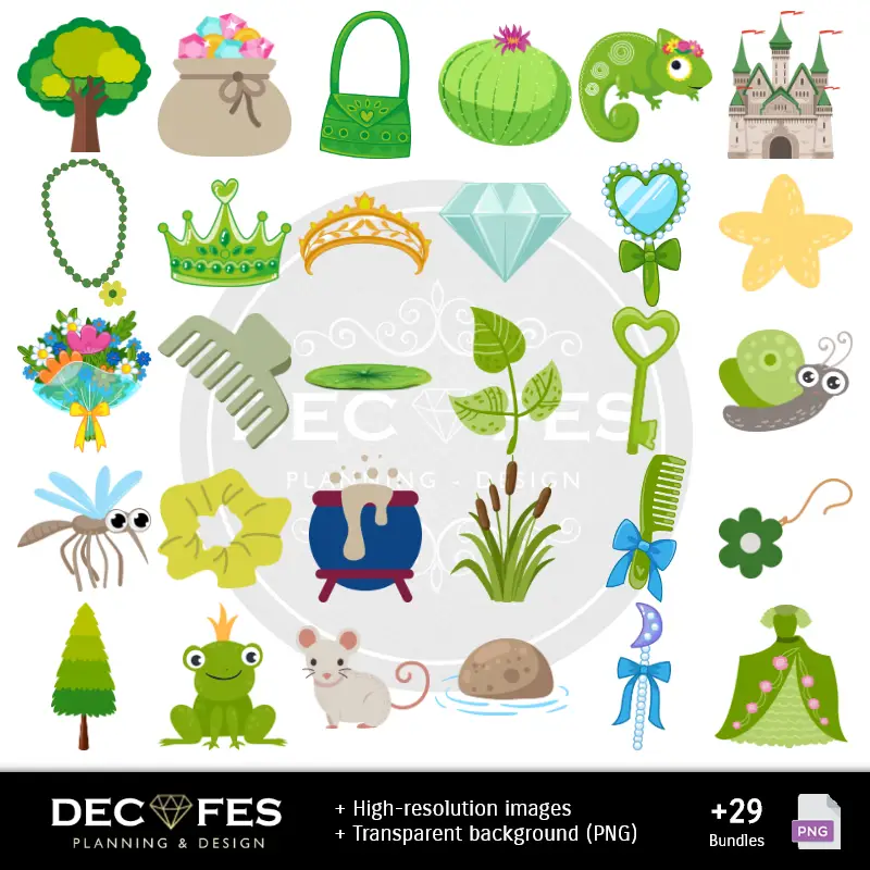 Papel Digital A Princesa e o Sapo - Imprimíveis para Scrapbook e DIY