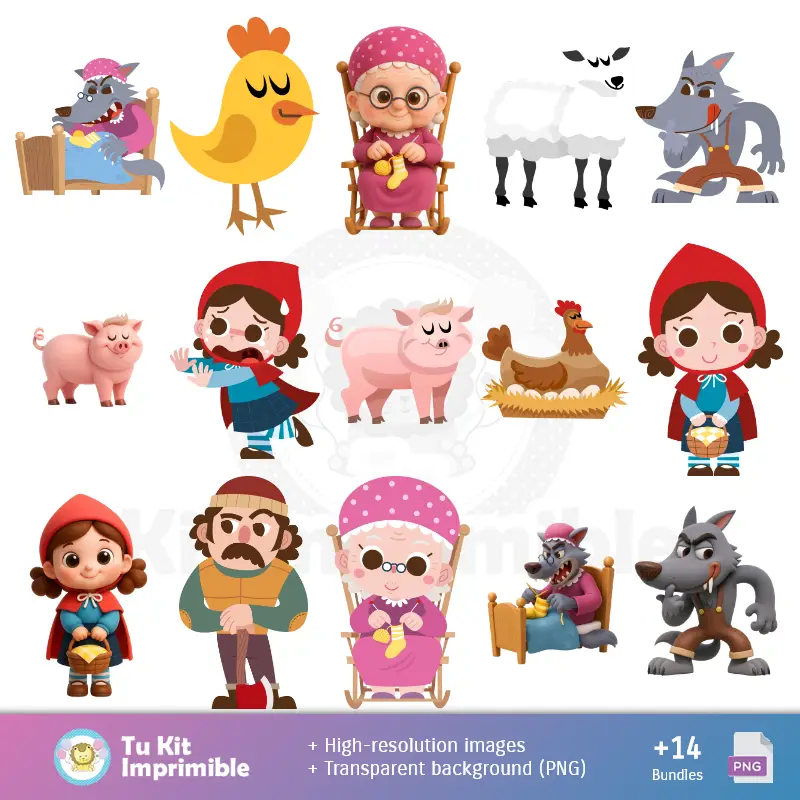 Accesorios | The Red Riding and The Wolf - Scrapbook and Party Kits